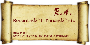 Rosenthál Annamária névjegykártya